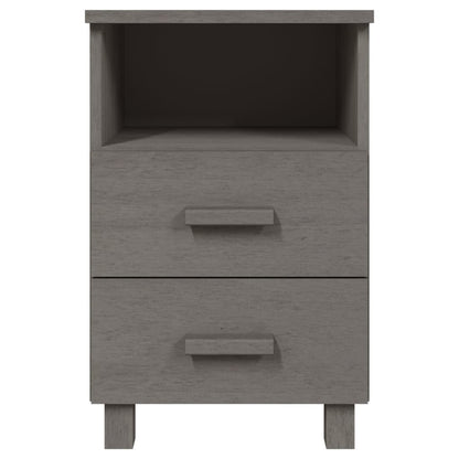 Comodino HAMAR Grigio Chiaro 40x35x62 cm Legno Massello di Pino