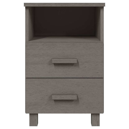 Comodino HAMAR Grigio Chiaro 40x35x62 cm Legno Massello di Pino