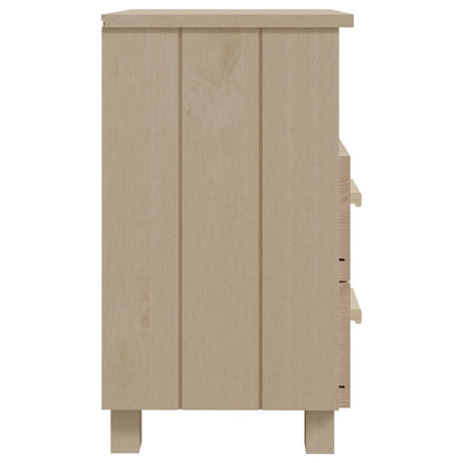 Comodini HAMAR 2 pz ambra 40x35x62 cm Legno Massello di Pino