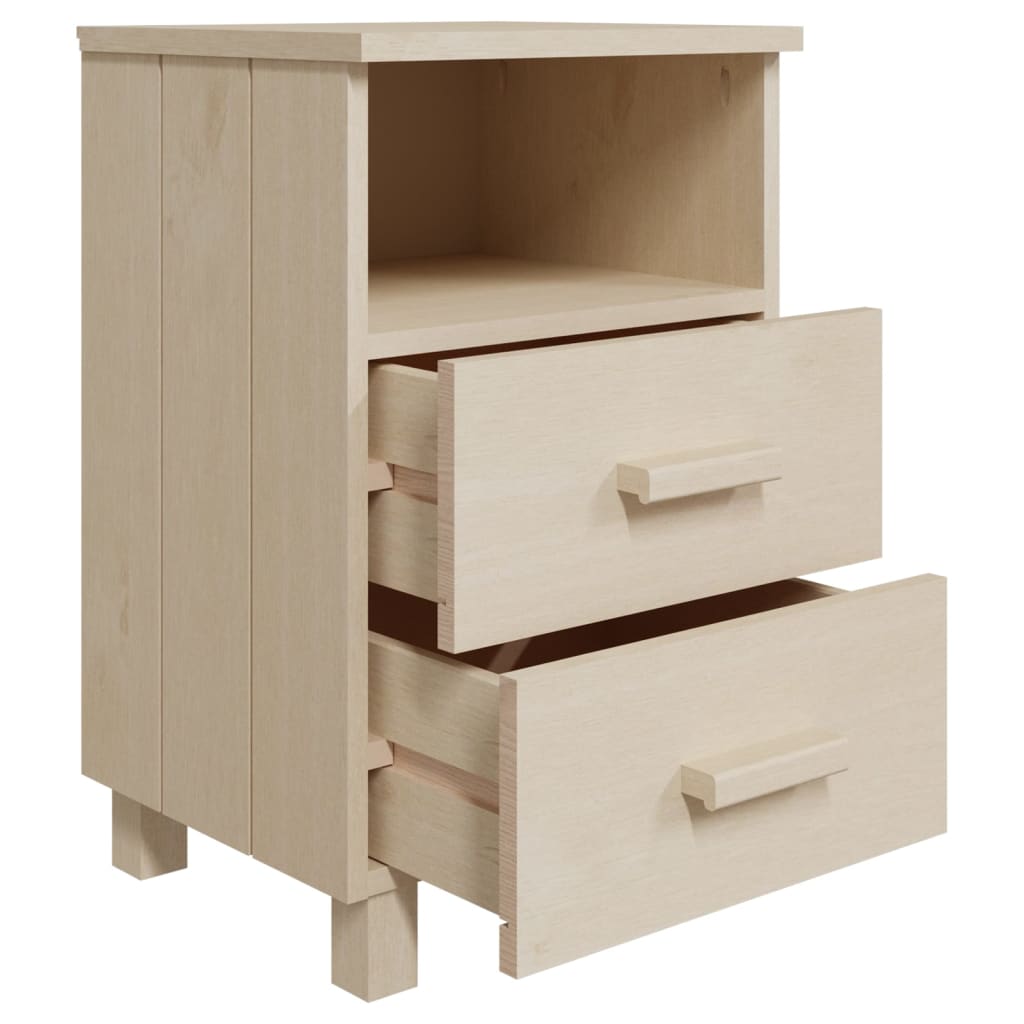Comodini HAMAR 2 pz ambra 40x35x62 cm Legno Massello di Pino