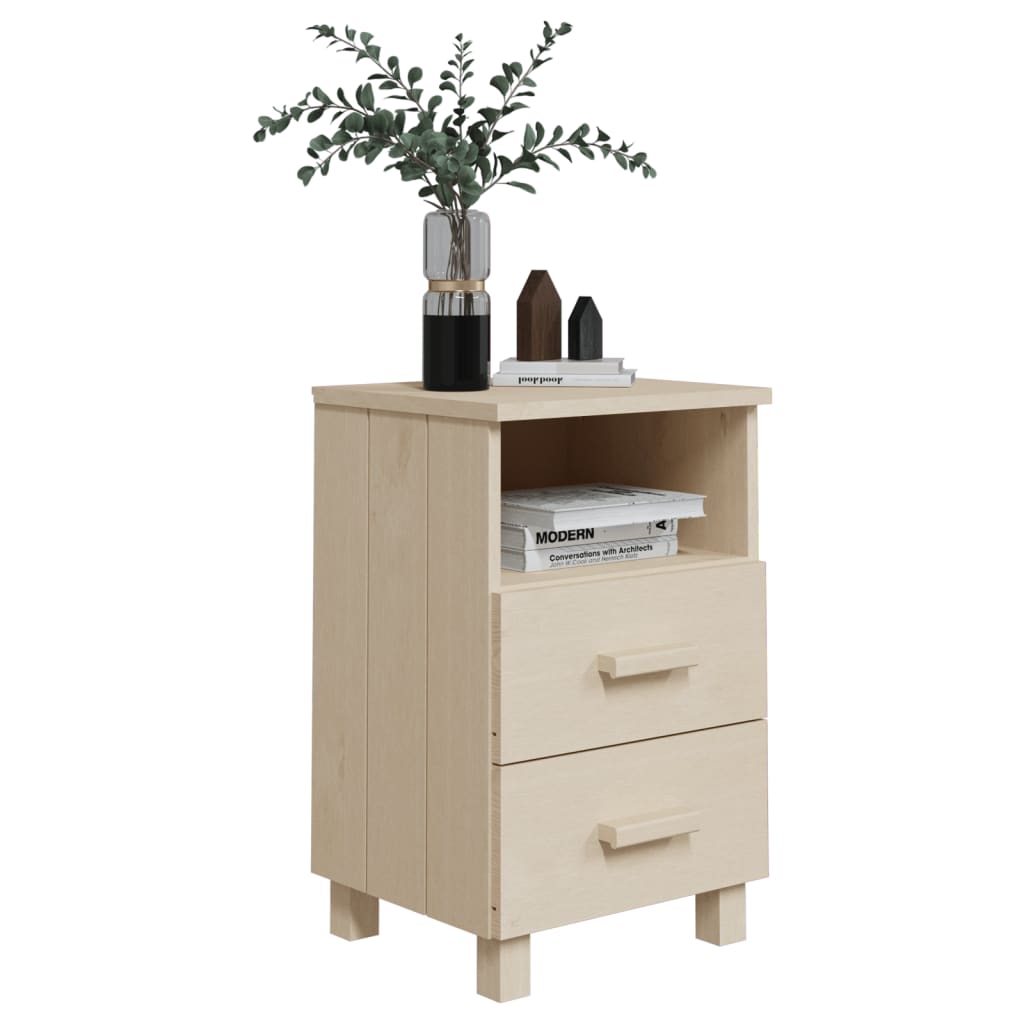 Comodini HAMAR 2 pz ambra 40x35x62 cm Legno Massello di Pino - homemem39