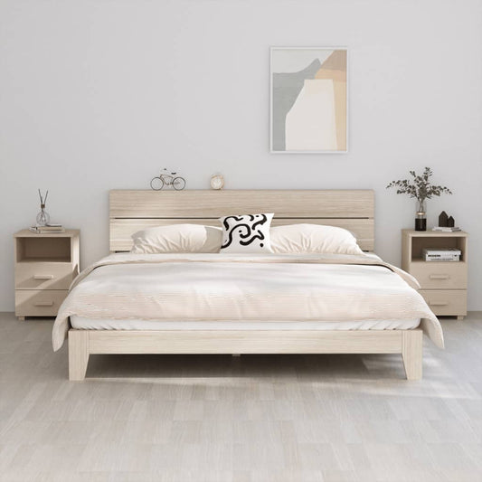 Comodini HAMAR 2 pz Miele 40x35x62 cm Legno Massello di Pino - homemem39