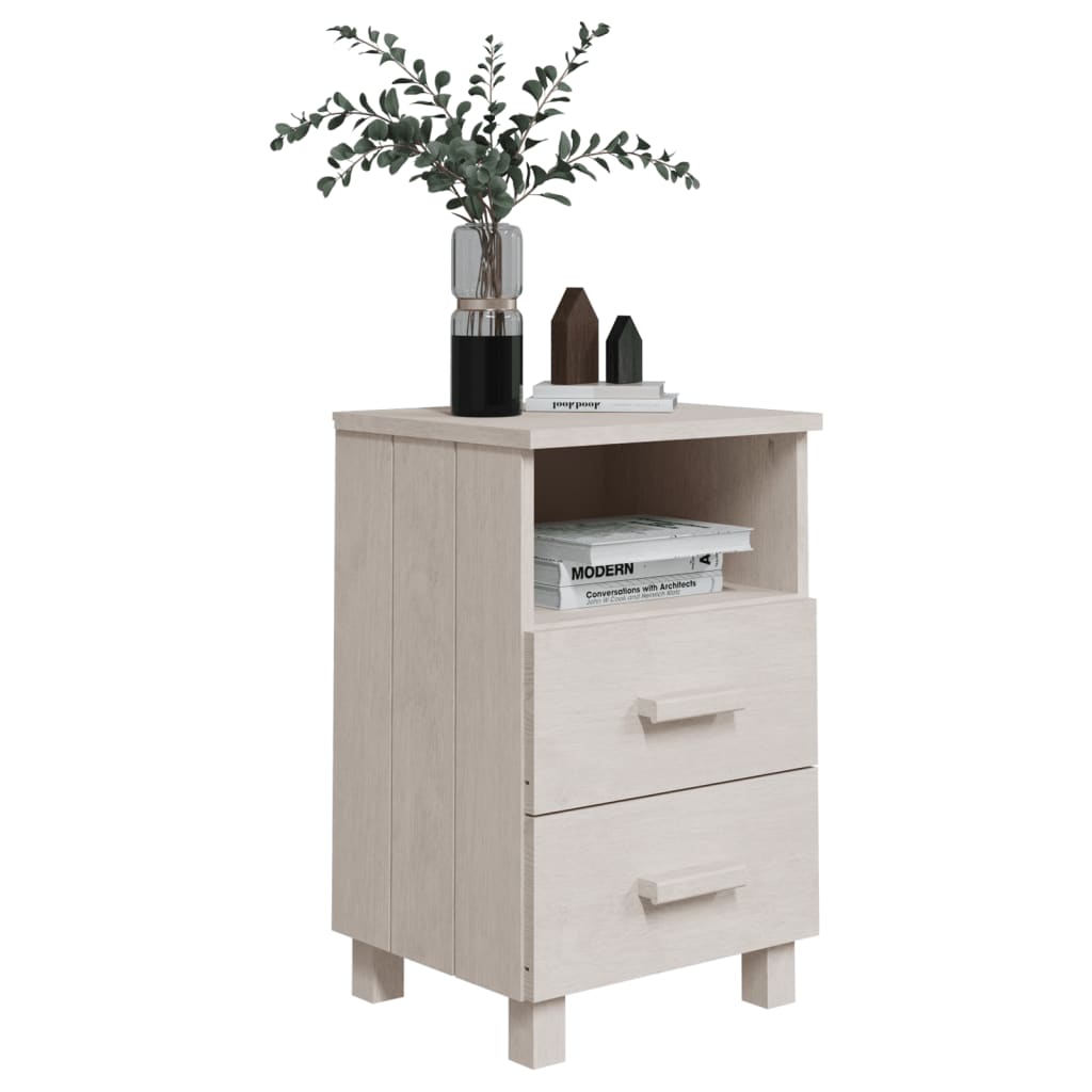 Comodini HAMAR 2 pz Bianchi 40x35x62 cm in Legno di Pino - homemem39