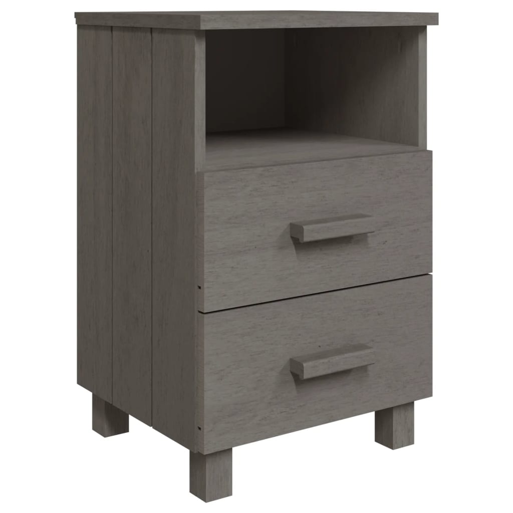 Comodini HAMAR 2 pz Grigio Chiaro 40x35x62 cm Legno di Pino - homemem39