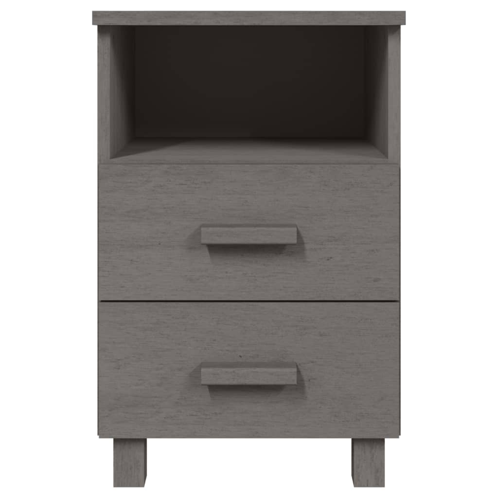 Comodini HAMAR 2 pz Grigio Chiaro 40x35x62 cm Legno di Pino - homemem39