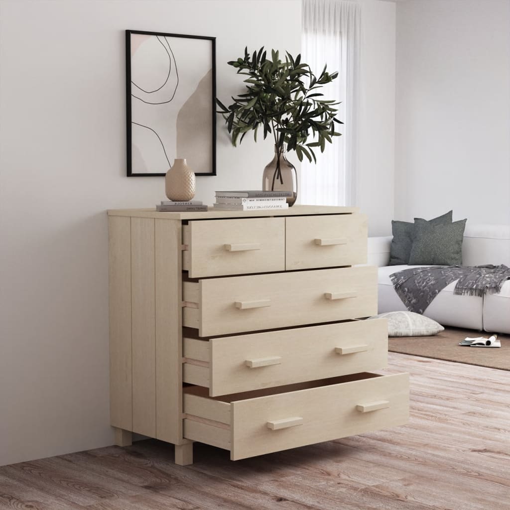 Credenza HAMAR ambra 79x40x80 cm in Legno Massello di Pino - homemem39