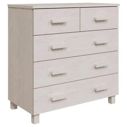 Credenza HAMAR Bianca 79x40x80 cm in Legno Massello di Pino - homemem39