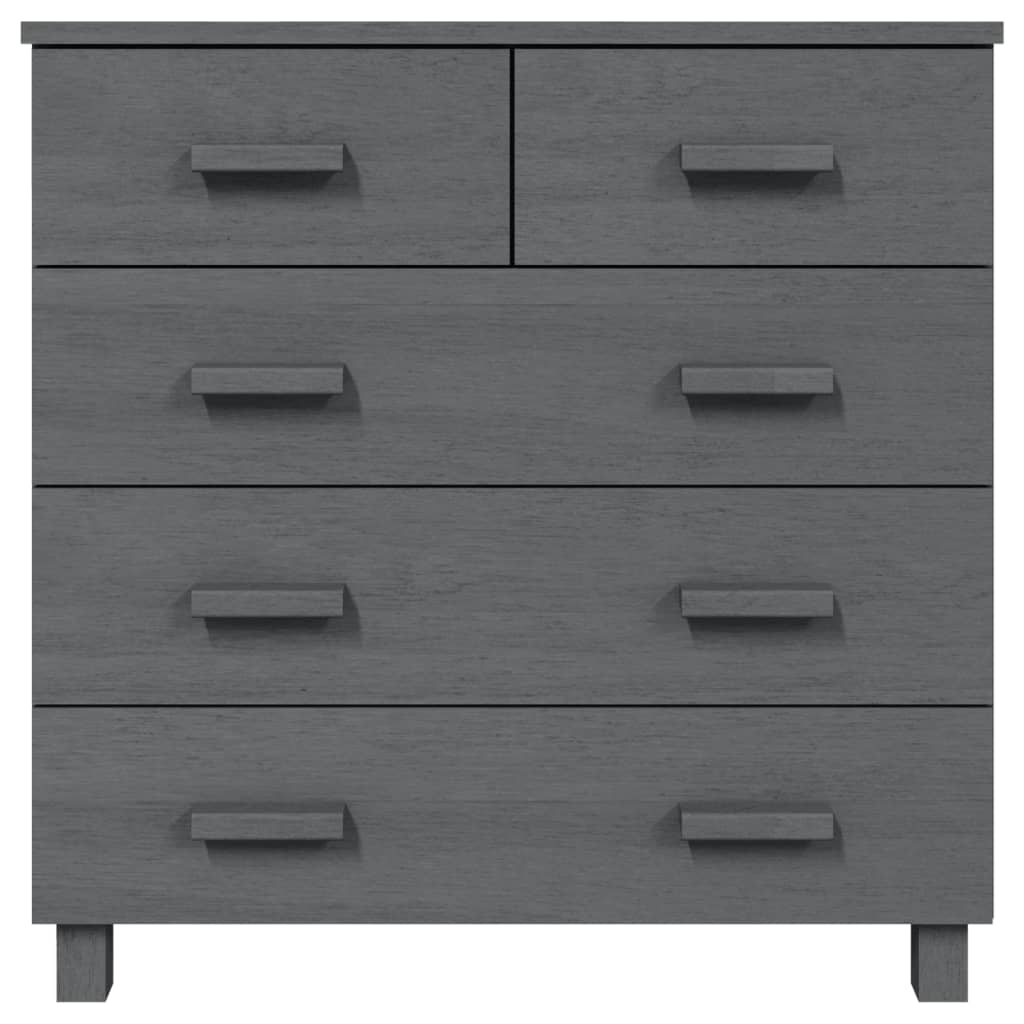 Credenza HAMAR Grigio Scuro 79x40x80 cm Legno Massello di Pino - homemem39