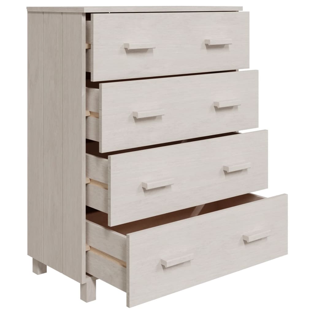 Credenza HAMAR Bianca 79x40x103,5 cm in Legno Massello di Pino