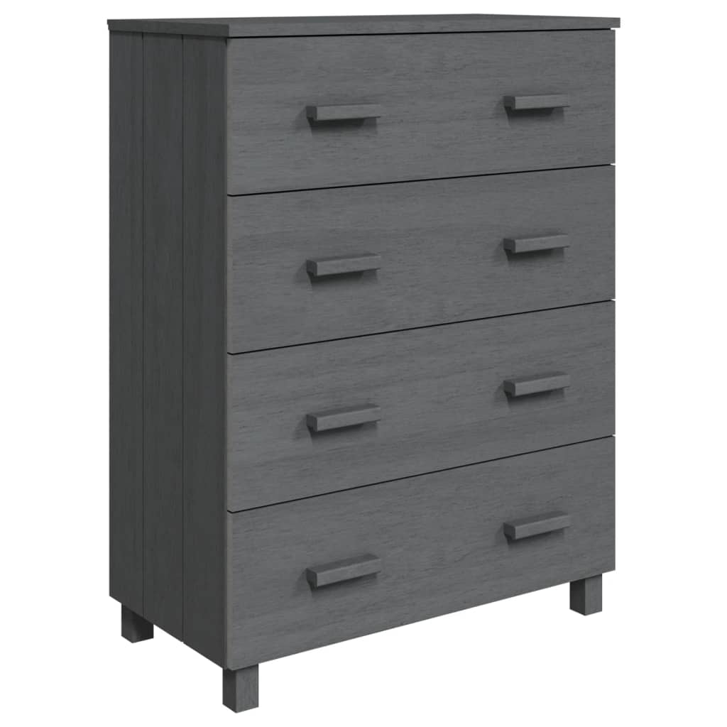 Credenza HAMAR Grigio Scuro 79x40x103,5 cm Legno Massello Pino