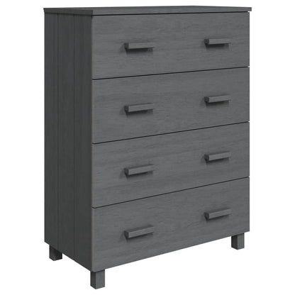 Credenza HAMAR Grigio Scuro 79x40x103,5 cm Legno Massello Pino