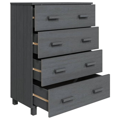 Credenza HAMAR Grigio Scuro 79x40x103,5 cm Legno Massello Pino