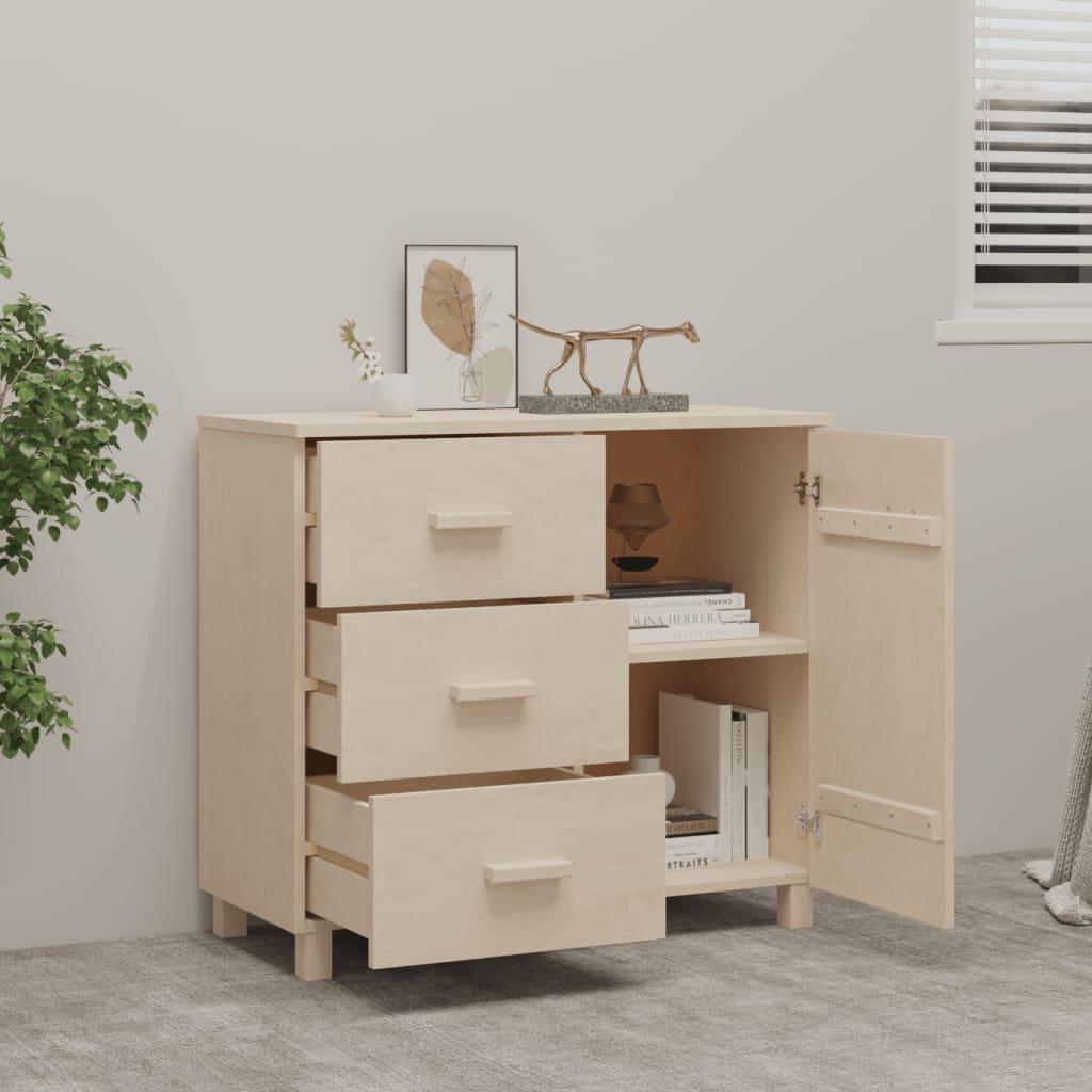 Credenza HAMAR ambra 90x40x80 cm in Legno Massello di Pino