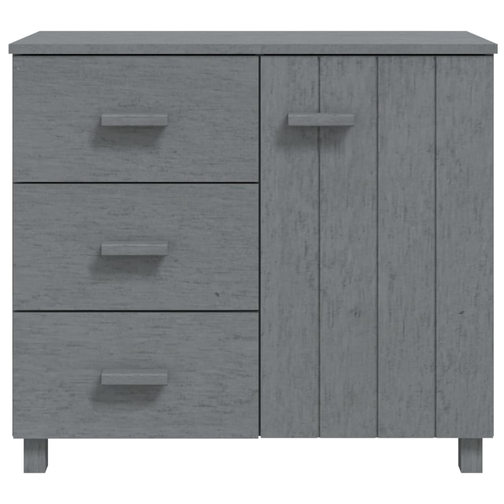 Credenza HAMAR Grigio Scuro 90x40x80 cm Legno Massello di Pino - homemem39