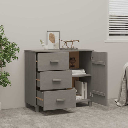 Credenza HAMAR Grigio Chiaro 90x40x80 cm Legno Massello di Pino