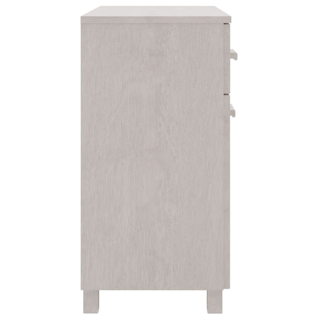 Credenza HAMAR Bianca 79x40x80 cm in Legno Massello di Pino - homemem39