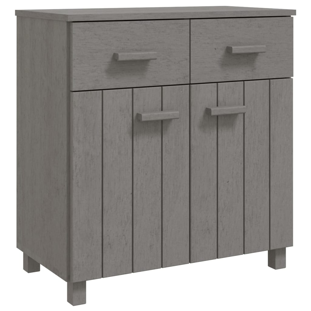 Credenza HAMAR Grigio Chiaro 79x40x80 cm Legno Massello di Pino - homemem39