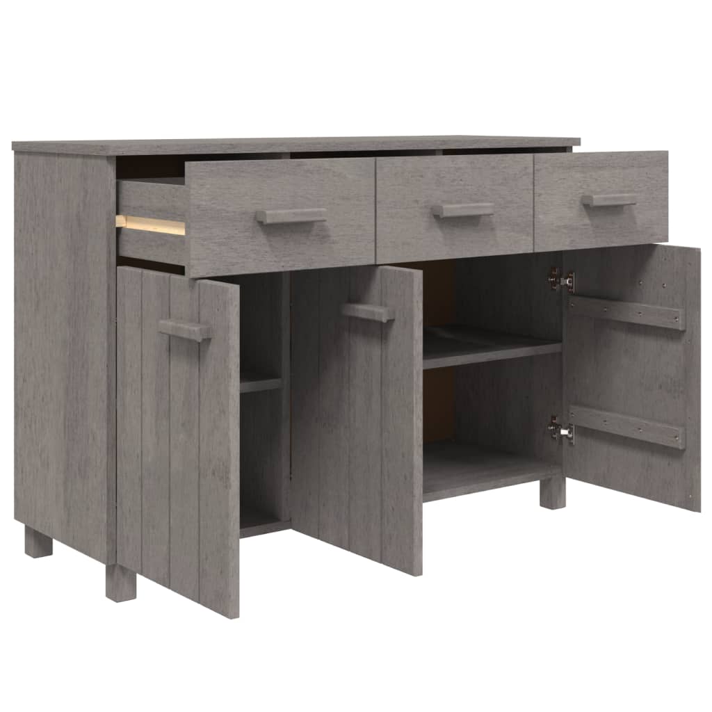 Credenza HAMAR Grigio Chiaro 113x40x80cm Legno Massello di Pino | homemem39