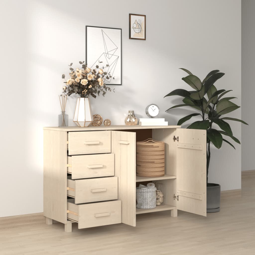 Credenza HAMAR Miele 113x40x80 cm in Legno Massello di Pino - homemem39