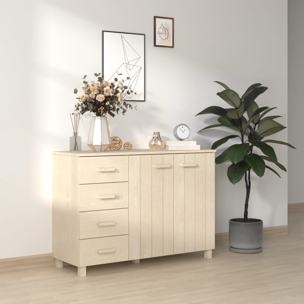 Credenza HAMAR Miele 113x40x80 cm in Legno Massello di Pino - homemem39