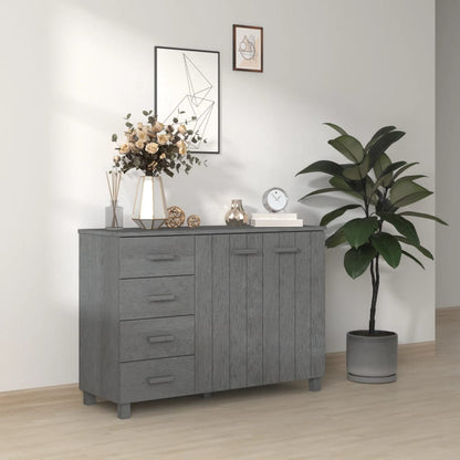 Credenza HAMAR Grigio Scuro 113x40x80 cm Legno Massello di Pino - homemem39