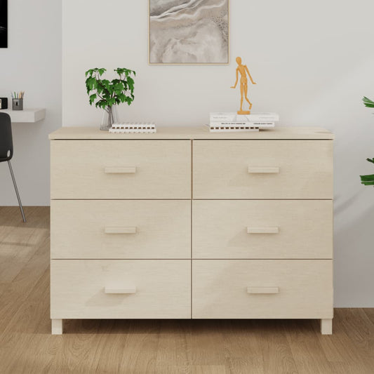 Credenza HAMAR Miele 113x40x80 cm in Legno Massello di Pino - homemem39