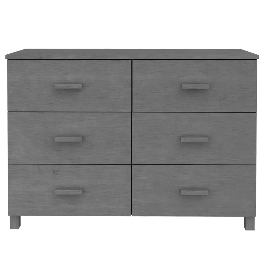 Credenza HAMAR Grigio Scuro 113x40x80 cm Legno Massello di Pino - homemem39