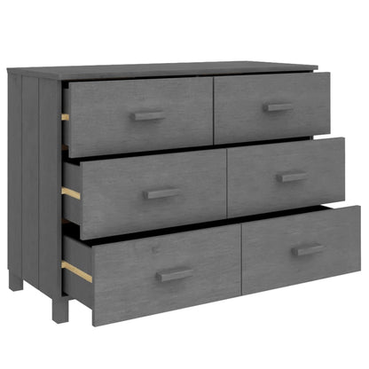 Credenza HAMAR Grigio Scuro 113x40x80 cm Legno Massello di Pino - homemem39