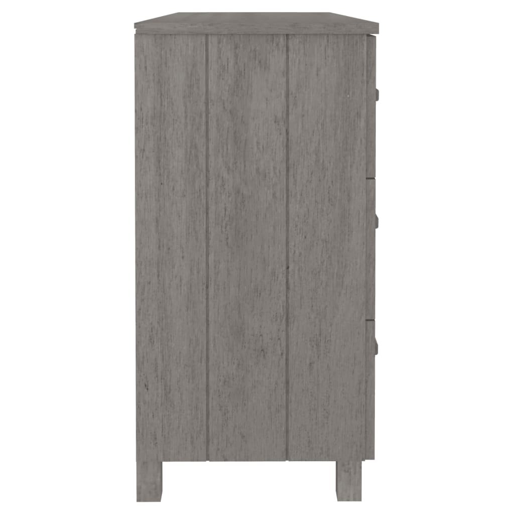 Credenza HAMAR Grigio Chiaro 113x40x80cm Legno Massello di Pino - homemem39