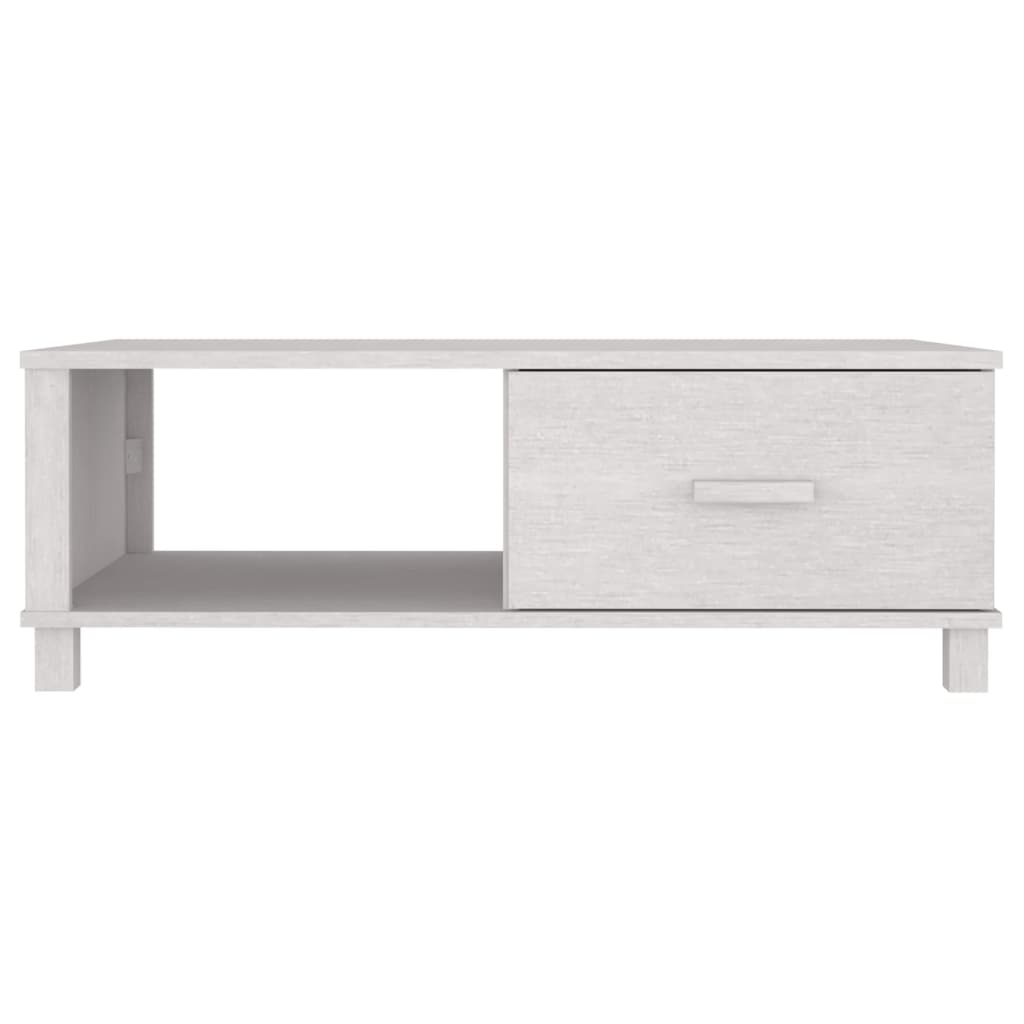 Tavolino da Salotto Bianco 100x55x35 cm Legno Massello di Pino - homemem39