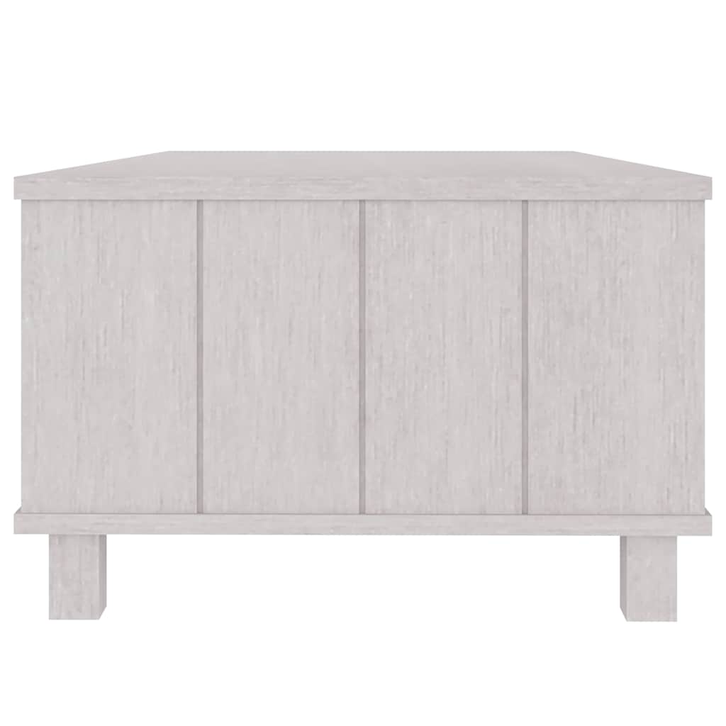 Tavolino HAMAR Bianco 100x55x35 cm in Legno Massello di Pino
