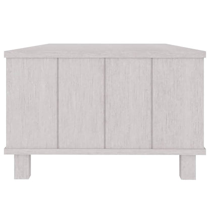 Tavolino HAMAR Bianco 100x55x35 cm in Legno Massello di Pino