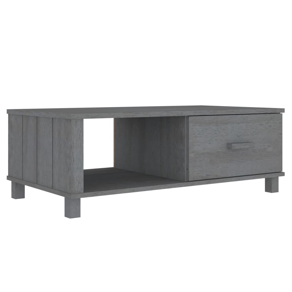 Tavolino HAMAR Grigio Scuro 100x55x35 cm Legno Massello di Pino - homemem39