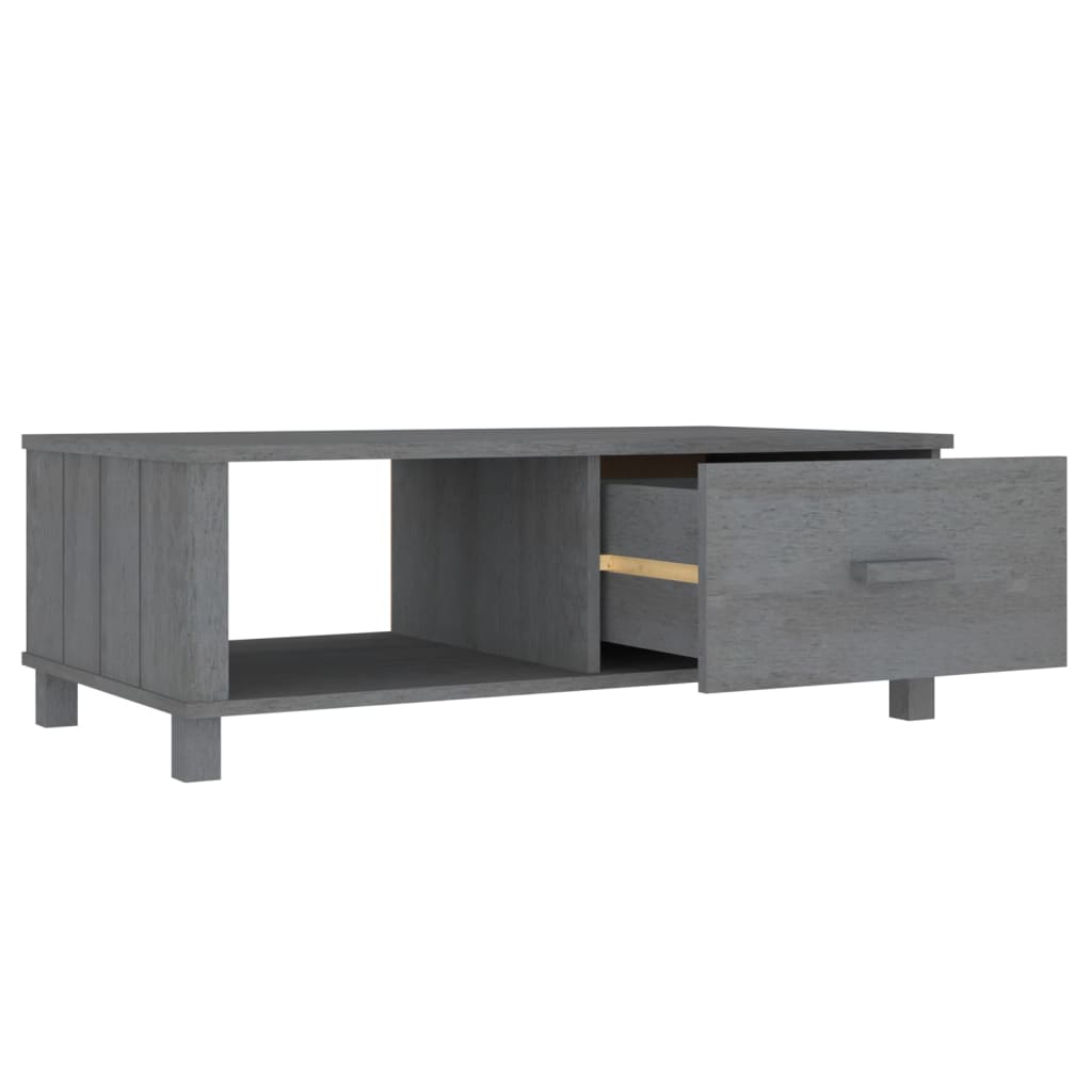 Tavolino HAMAR Grigio Scuro 100x55x35 cm Legno Massello di Pino - homemem39