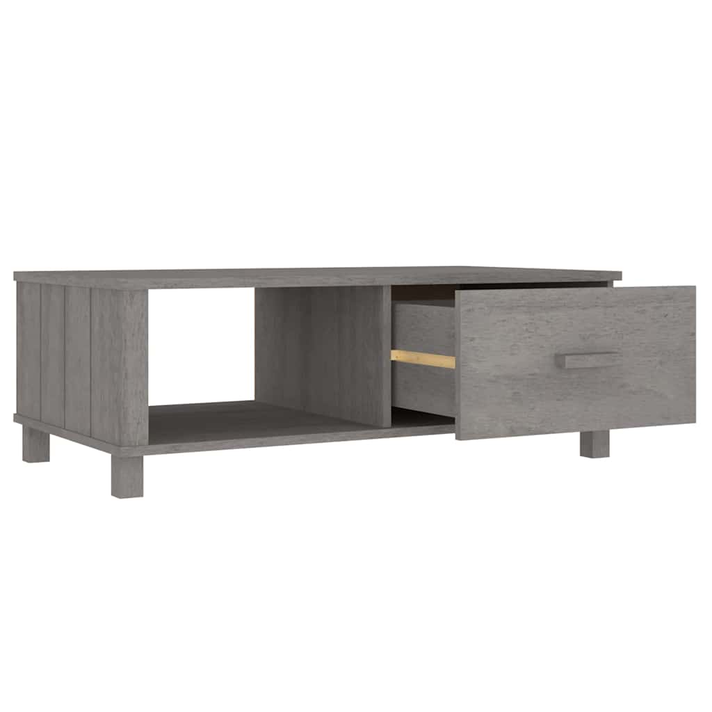 Tavolino HAMAR Grigio Chiaro 100x55x35cm Legno Massello di Pino