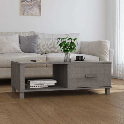 Tavolino HAMAR Grigio Chiaro 100x55x35cm Legno Massello di Pino
