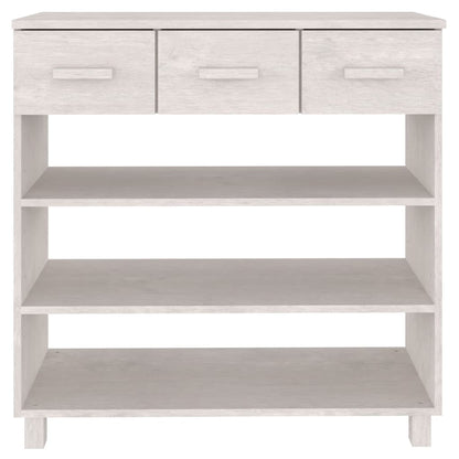 Tavolo Consolle Bianco 90x35x90 cm Legno Massello di Pino - homemem39