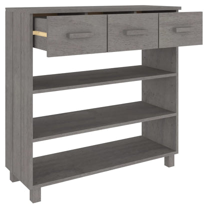 Consolle HAMAR Grigio Chiaro 90x35x90 cm Legno Massello di Pino - homemem39