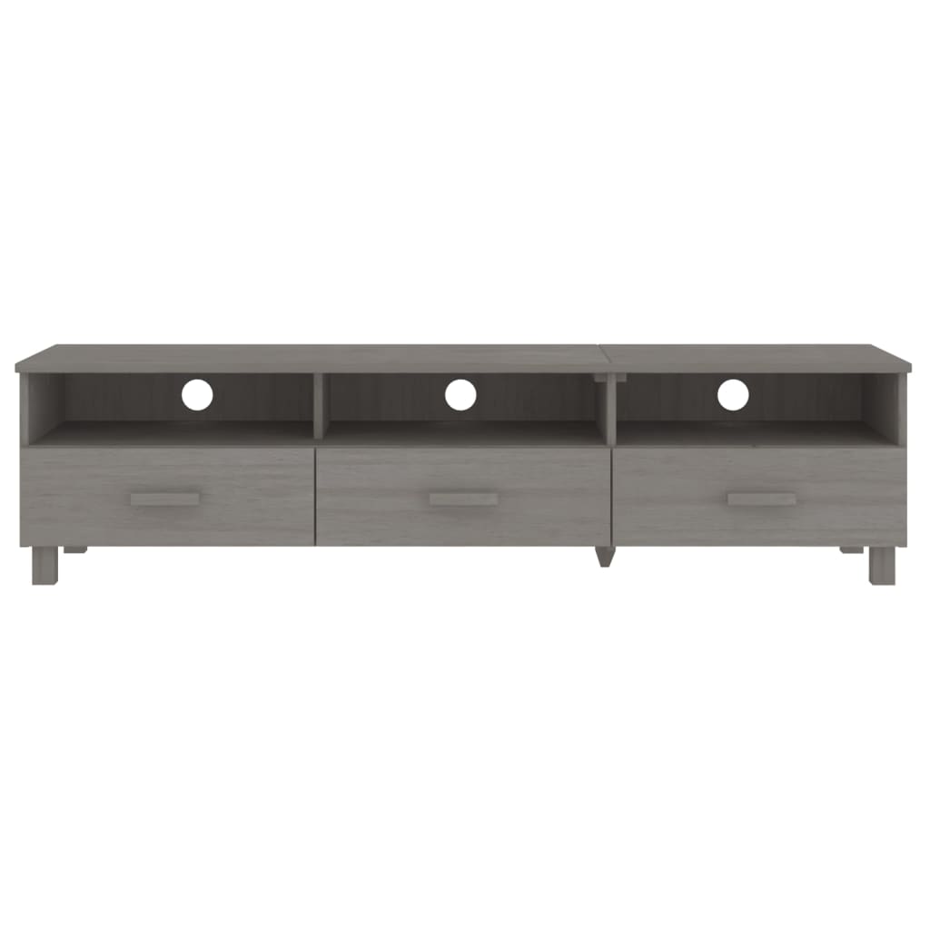 Mobile TV HAMAR Grigio Chiaro 158x40x40 cm in Legno di Pino - homemem39