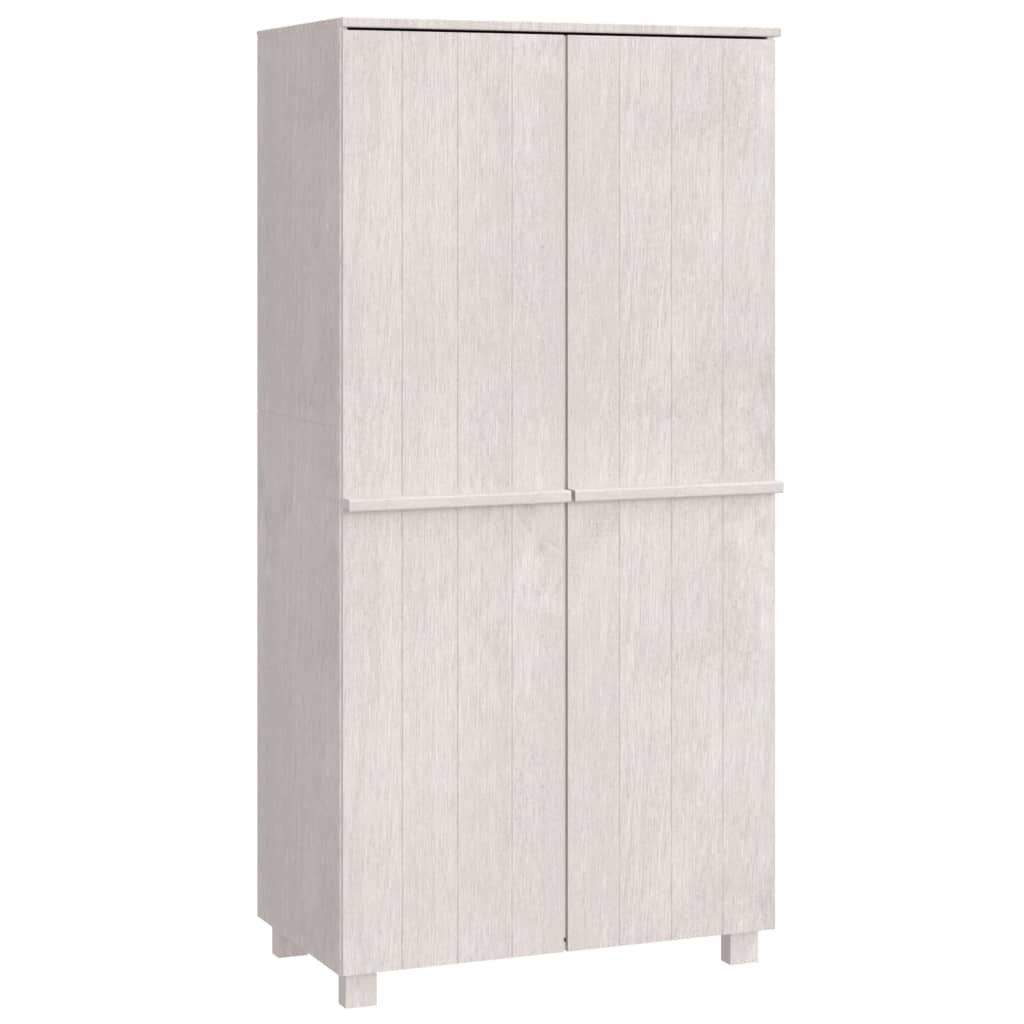 Armadio HAMAR Bianco 89x50x180 cm in Legno Massello di Pino - homemem39