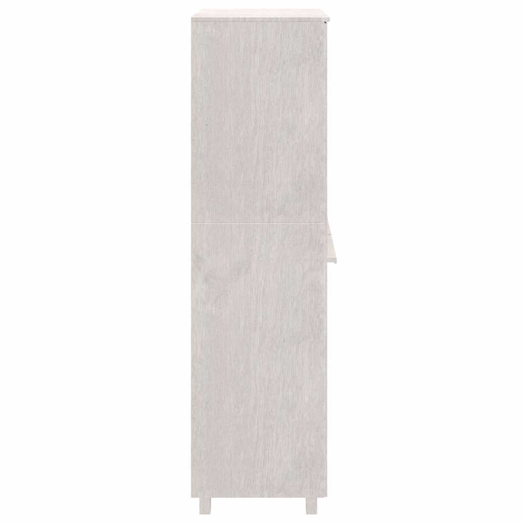Armadio HAMAR Bianco 89x50x180 cm in Legno Massello di Pino