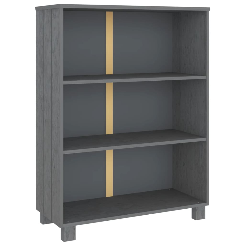 Libreria HAMAR Grigio Scuro 85x35x112 cm Legno Massello di Pino | homemem39
