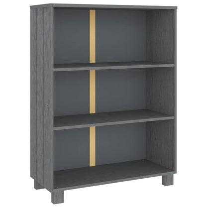 Libreria HAMAR Grigio Scuro 85x35x112 cm Legno Massello di Pino | homemem39