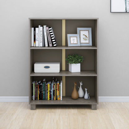 Libreria HAMAR Grigio Chiaro 85x35x112cm Legno Massello di Pino - homemem39