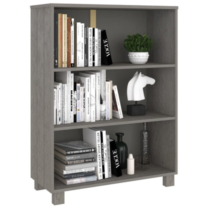 Libreria HAMAR Grigio Chiaro 85x35x112cm Legno Massello di Pino - homemem39