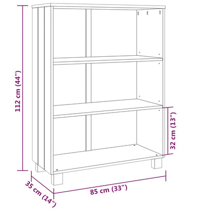 Libreria HAMAR Grigio Chiaro 85x35x112cm Legno Massello di Pino - homemem39