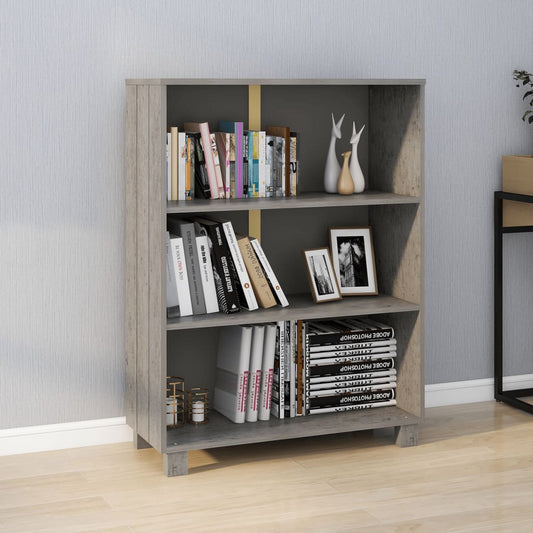 Libreria HAMAR Grigio Chiaro 85x35x112cm Legno Massello di Pino - homemem39