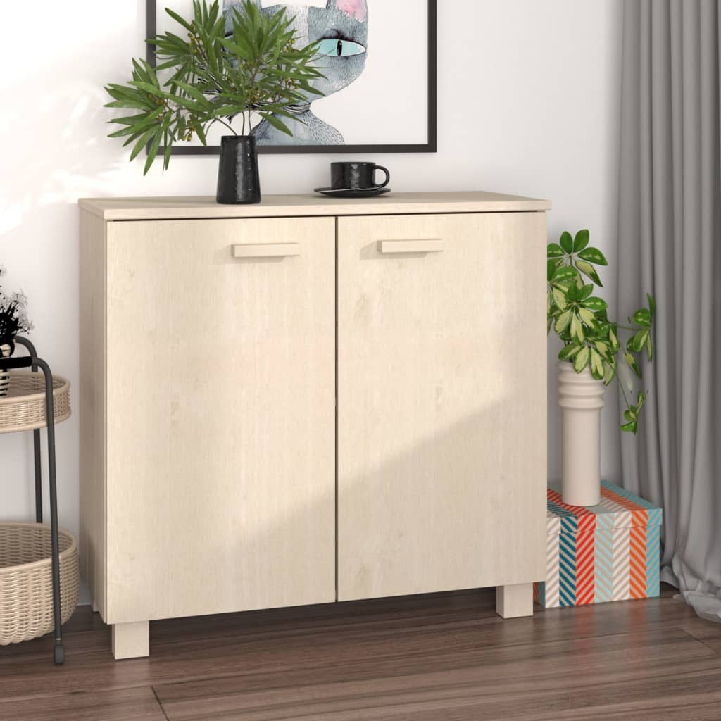 Credenza HAMAR Miele 85x35x80 cm in Legno Massello di Pino - homemem39