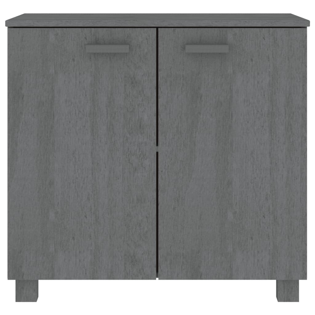 Credenza HAMAR Grigio Scuro 85x35x80 cm Legno Massello di Pino - homemem39