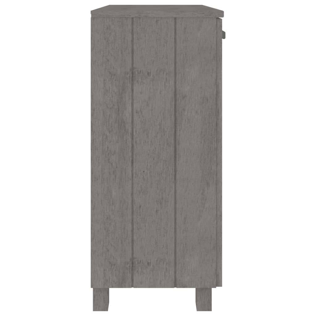 Credenza HAMAR Grigio Chiaro 85x35x80 cm Legno Massello di Pino - homemem39